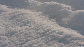 WA002_018 - 4K stock footage aerial video pan across clouds over the Central Valley, California