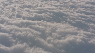 WA002_022 - 4K stock footage aerial video reverse view of a layer of clouds over the Central Valley, California