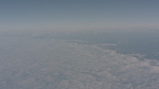 WA002_023 - 4K stock footage aerial video of the edge of a layer of clouds over the Central Valley, California