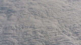 WA002_065 - 4K stock footage aerial video of panning across dense white cloud cover in Northern California
