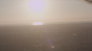 WA003_025 - 4K stock footage aerial video of a view across neighborhoods to the coast in the South Bay area of Los Angeles, California