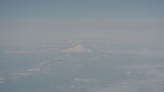 WA004_014 - 4K stock footage aerial video of a view of Mount Shasta from across Modoc County, California