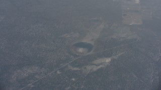 WA004_021 - 4K stock footage aerial video of the Hole-in-the-Ground crater, Lake County, Oregon