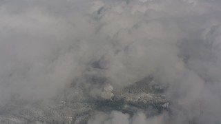 WA004_077 - 4K stock footage aerial video of a bird's eye view of clouds over Skamania County, Washington