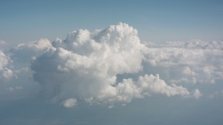 WA005_079 - 4K stock footage aerial video fly toward a large cloud formation over Ohio