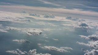 WA005_093 - 4K stock footage aerial video of patchy cloud cover high above West Virginia