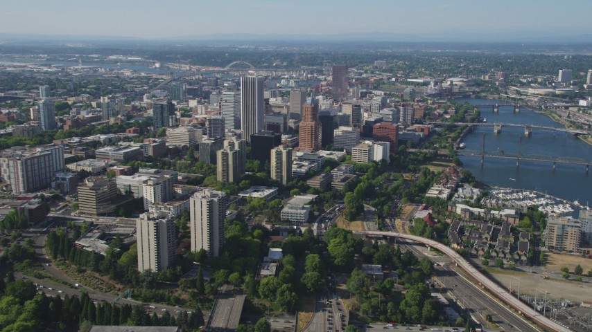 Portland, OR Aerial Stock Footage
